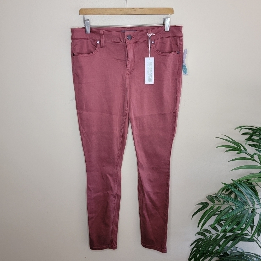 NWT Stitch Fix Level 99 Primrose Dark Pink Skinny Jeans Size 32 Stretch Casual